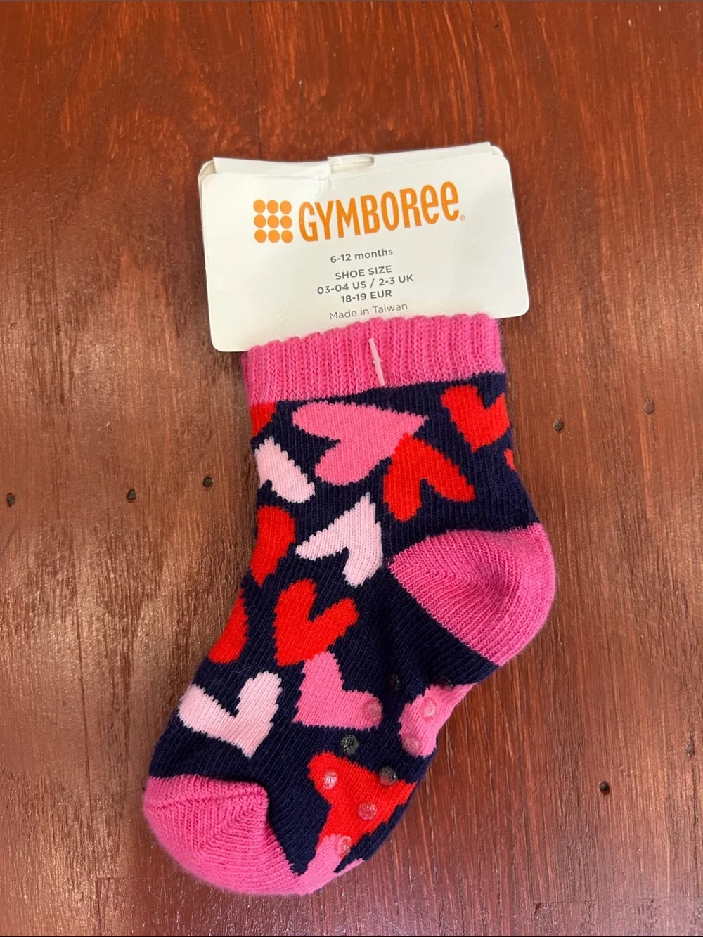Gymboree Heart Pattern Baby Socks - Pink, Red & White